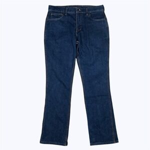 Origin Jeans Mens 36x33* Dark Blue Legit Fit Factory Stretch Denim Made USA EUC